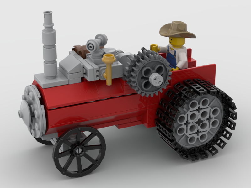 Minifigure Scale Steam Tractor MOC