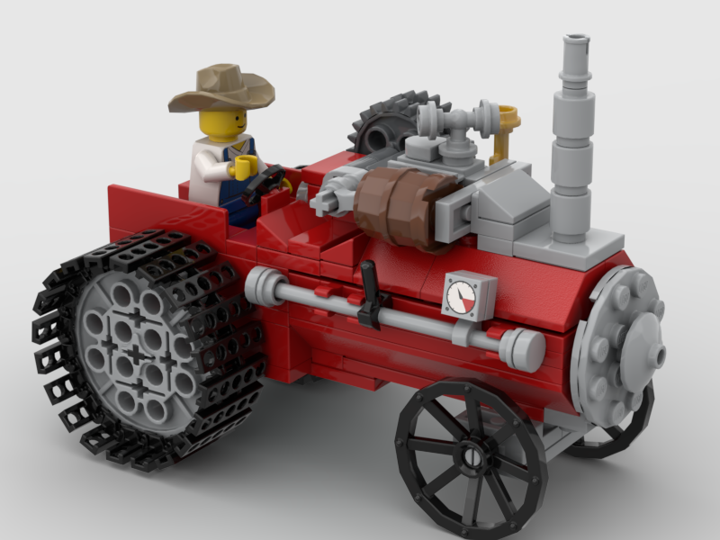 Minifigure Scale Steam Tractor MOC