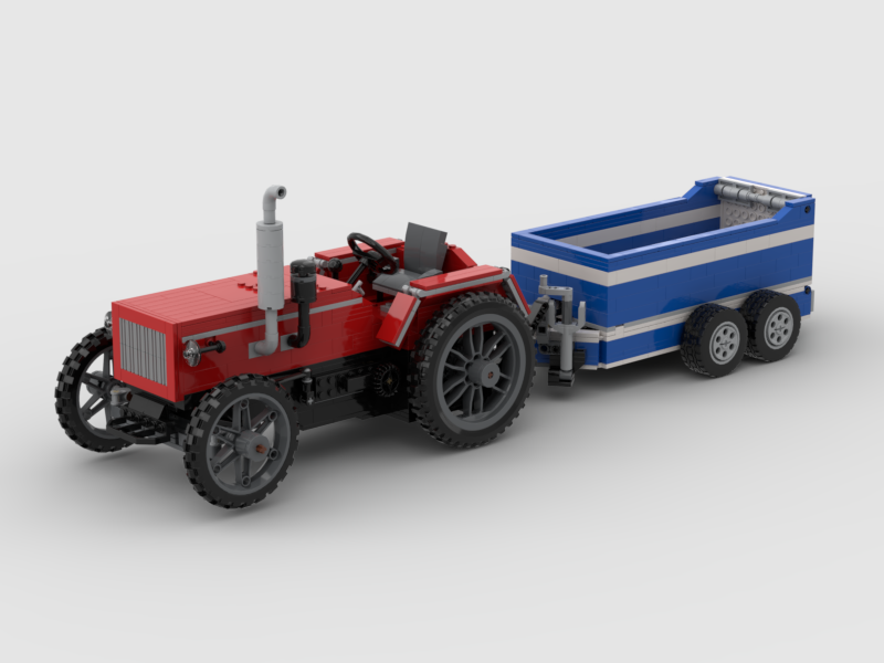 Dump Trailer Add-On for Working Tractor MOC
