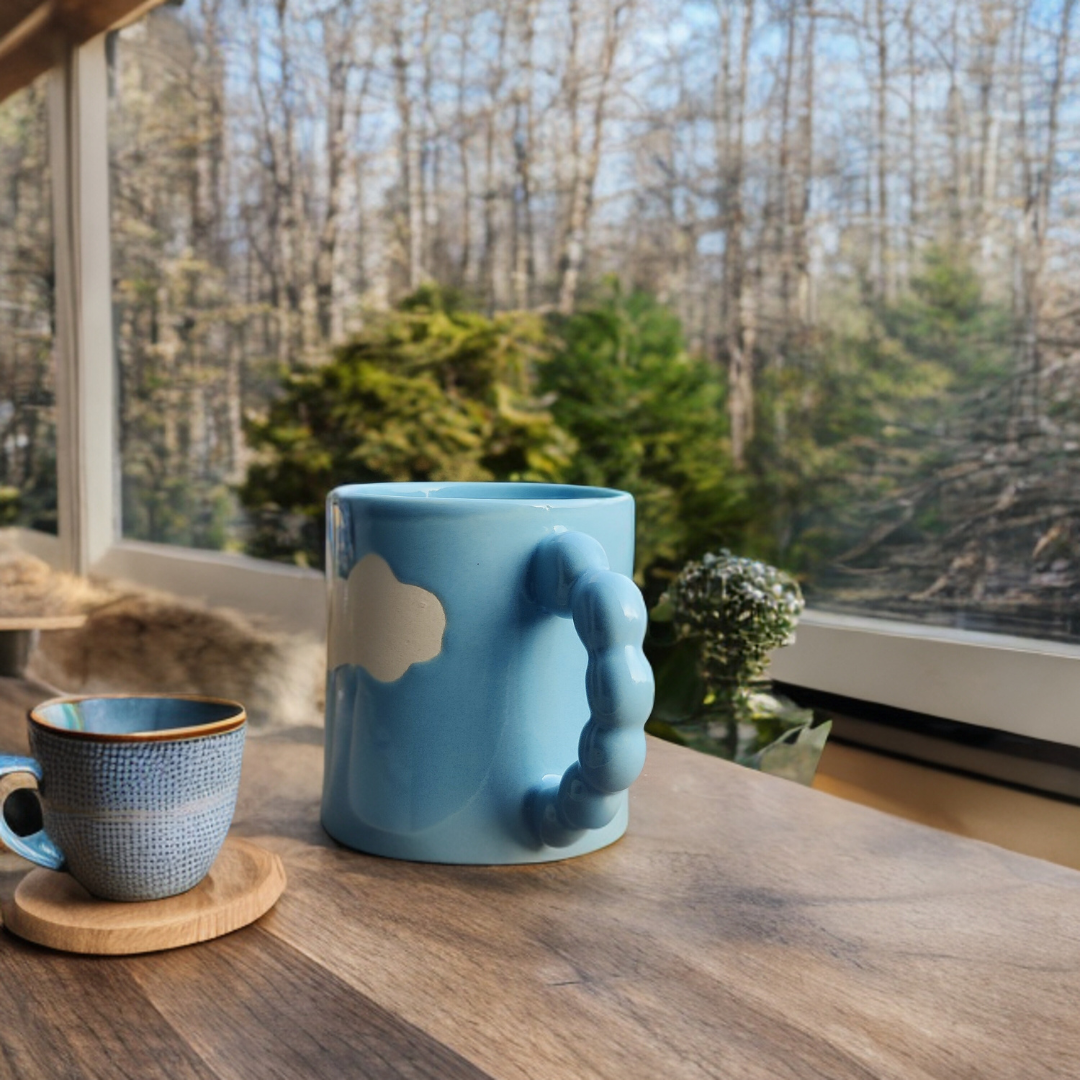 Ceramic Coffee Mug with Cloud Design