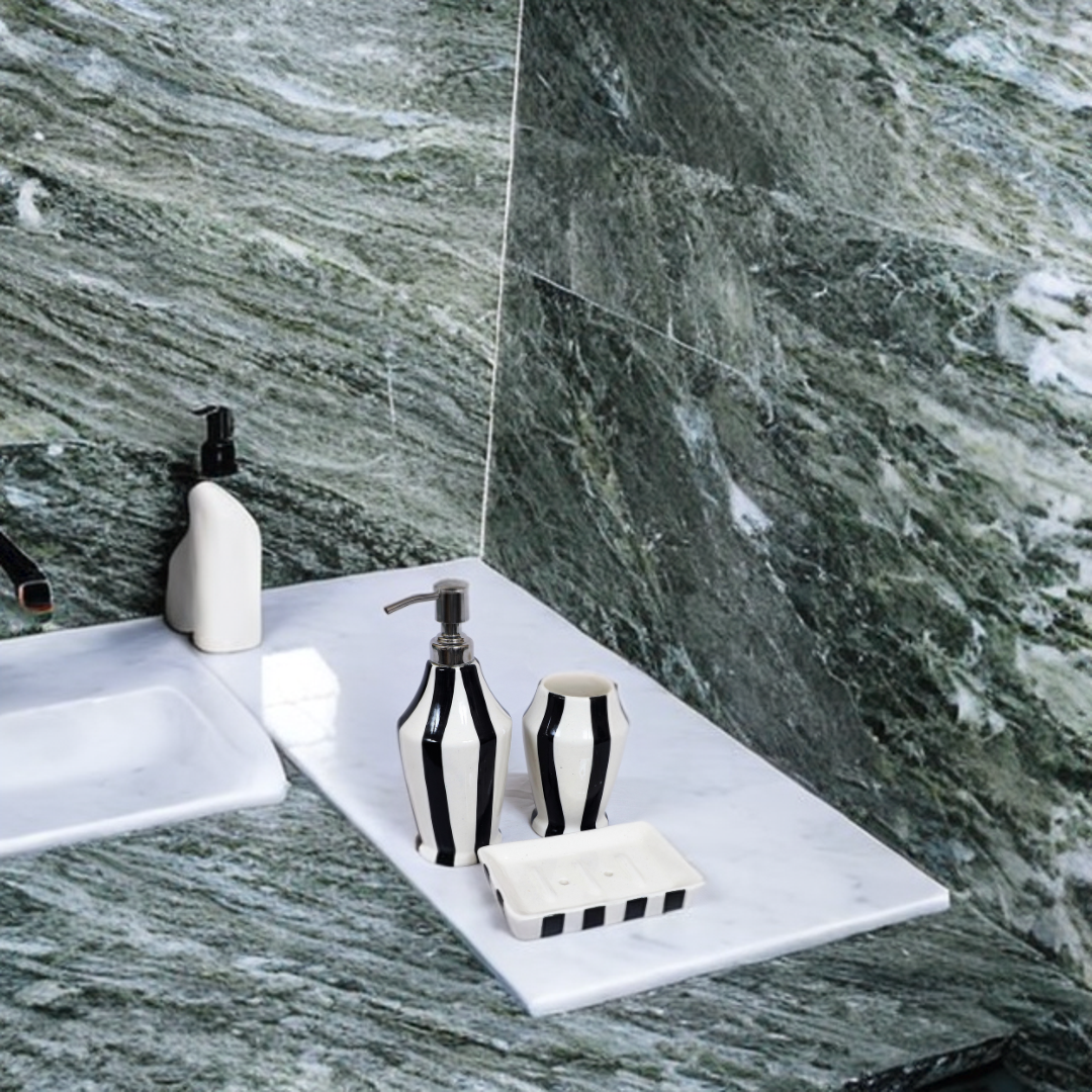 Black & White Ceramic Bath Set