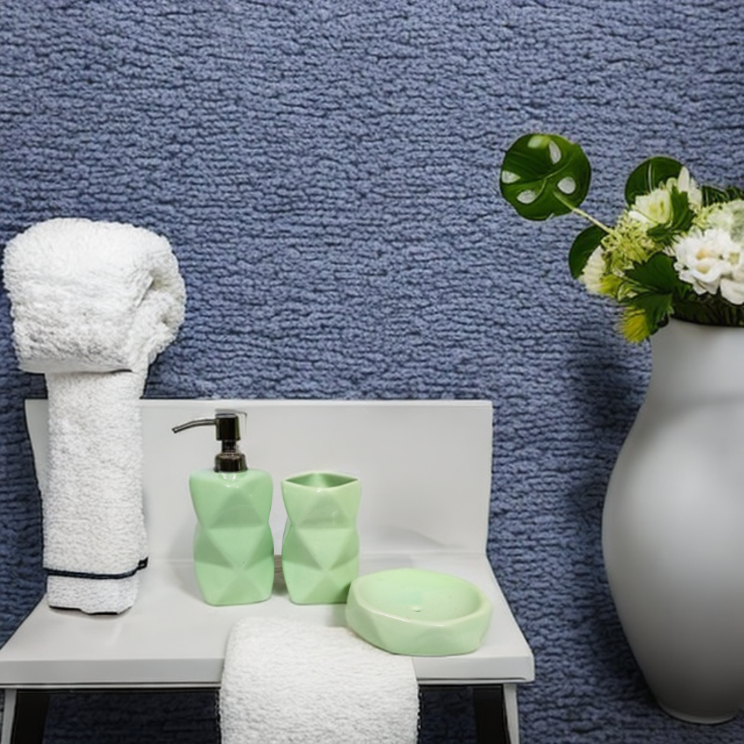 Diamond Cut Ceramic Bath Set (Green)