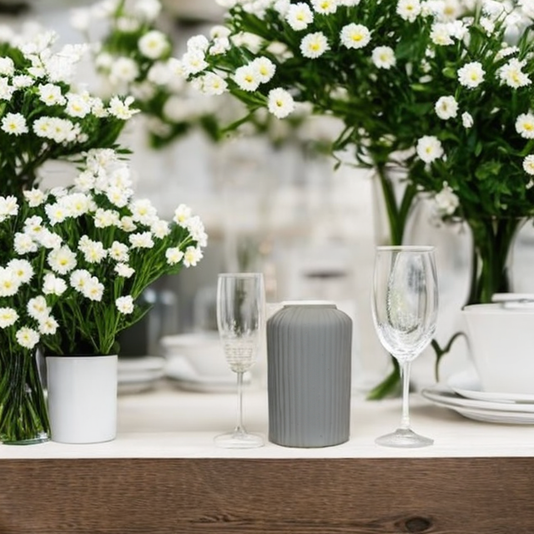 Cylindrical Matt Grey Vase