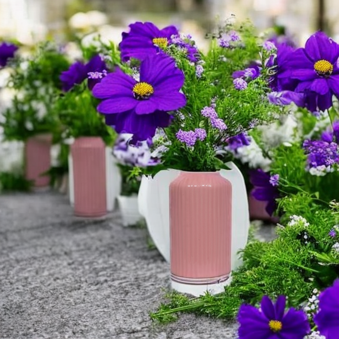 Glossy Pink Ceramic Flower Vase