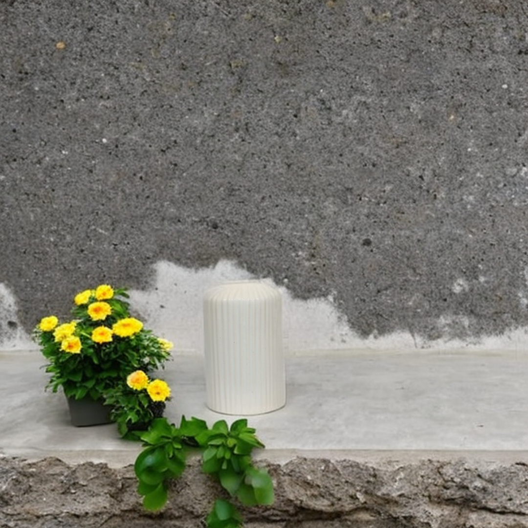 Glossy White Ceramic Flower Vase