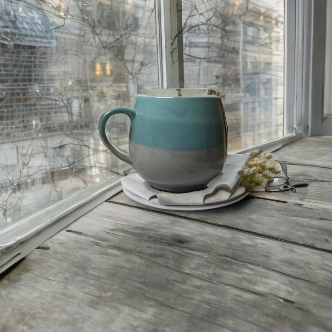 Ceramic Coffee Mug Color Dipped Print