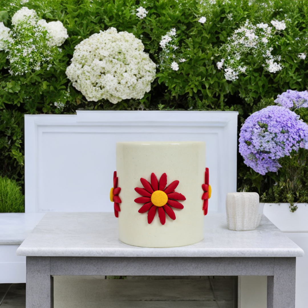 Imported Mini Planter (Sunflower Clay Design)