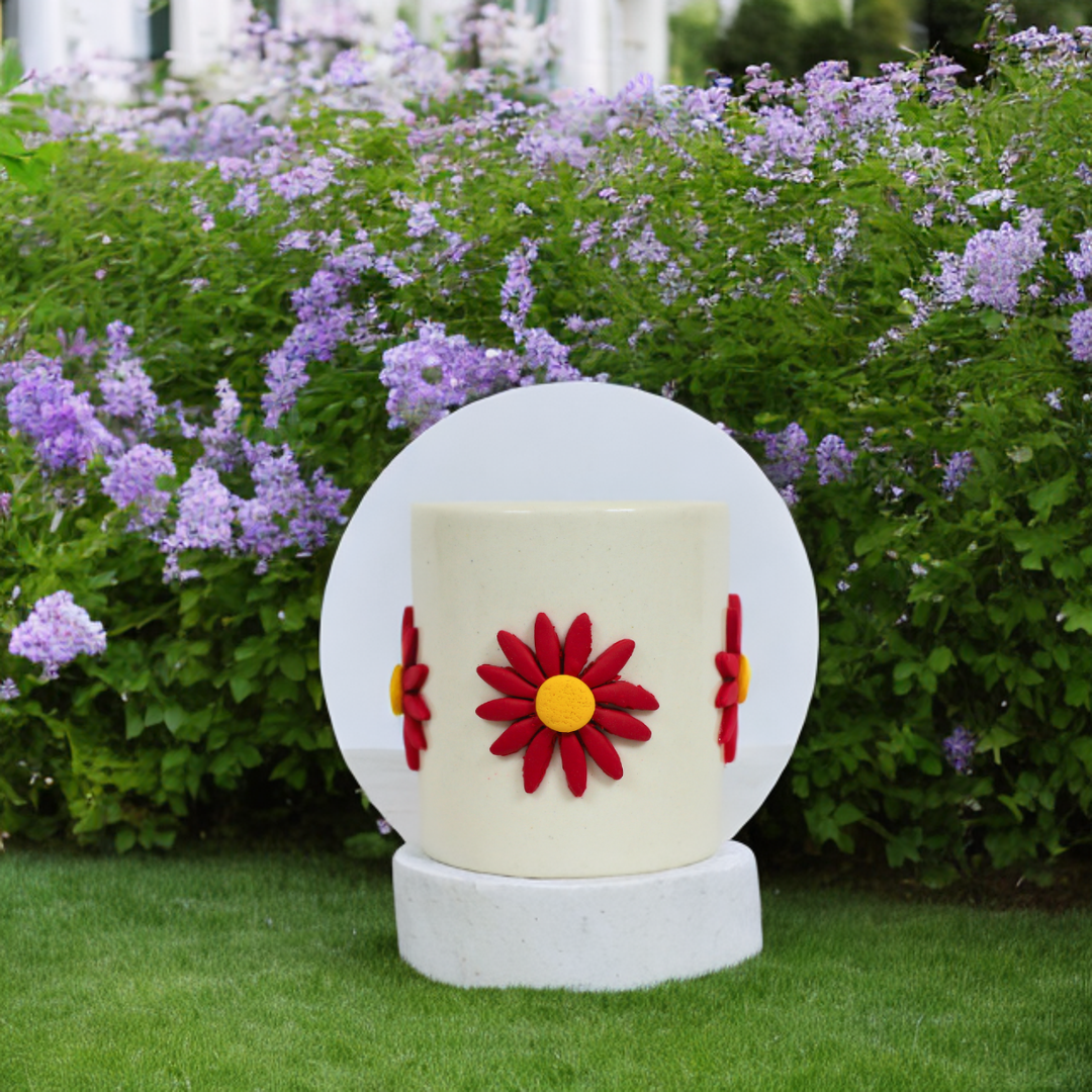 Imported Mini Planter (Sunflower Clay Design)