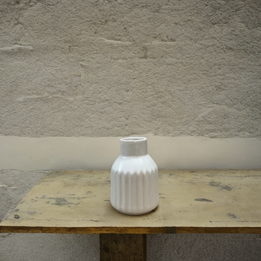 Textured Bud Vase White