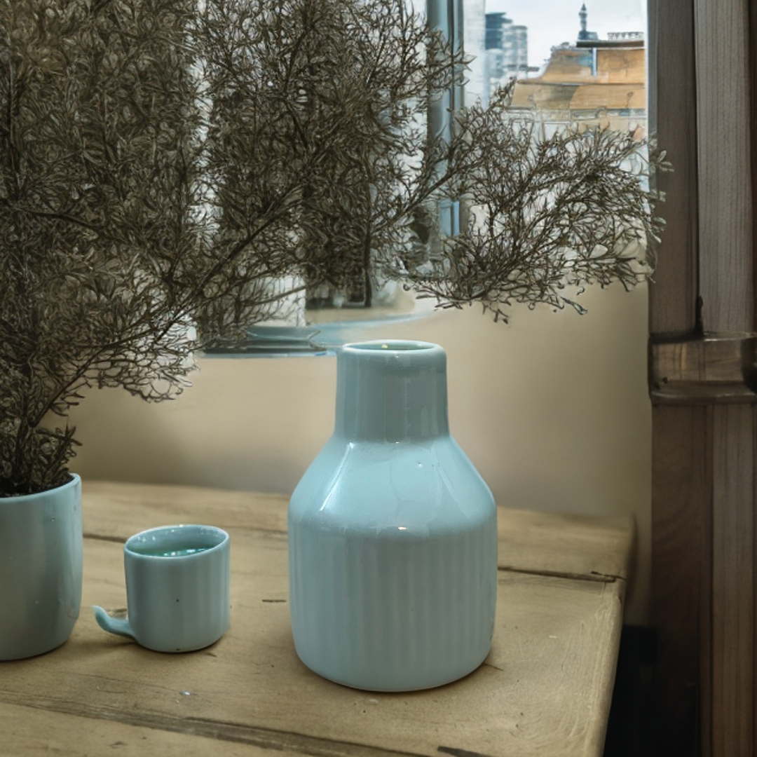 Textured Bud Vase Blue