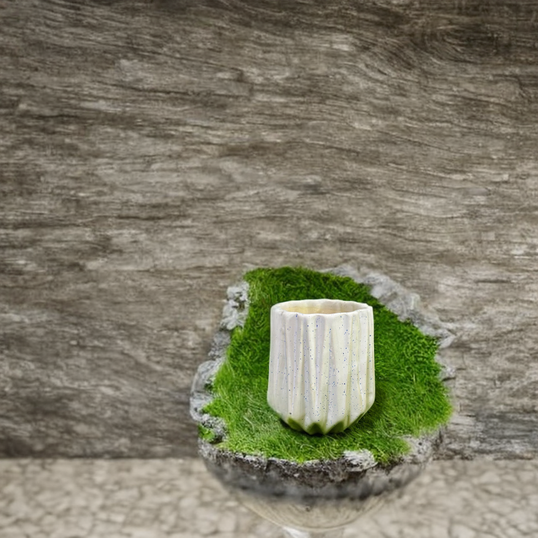 Cross Design Ceramic Planter White