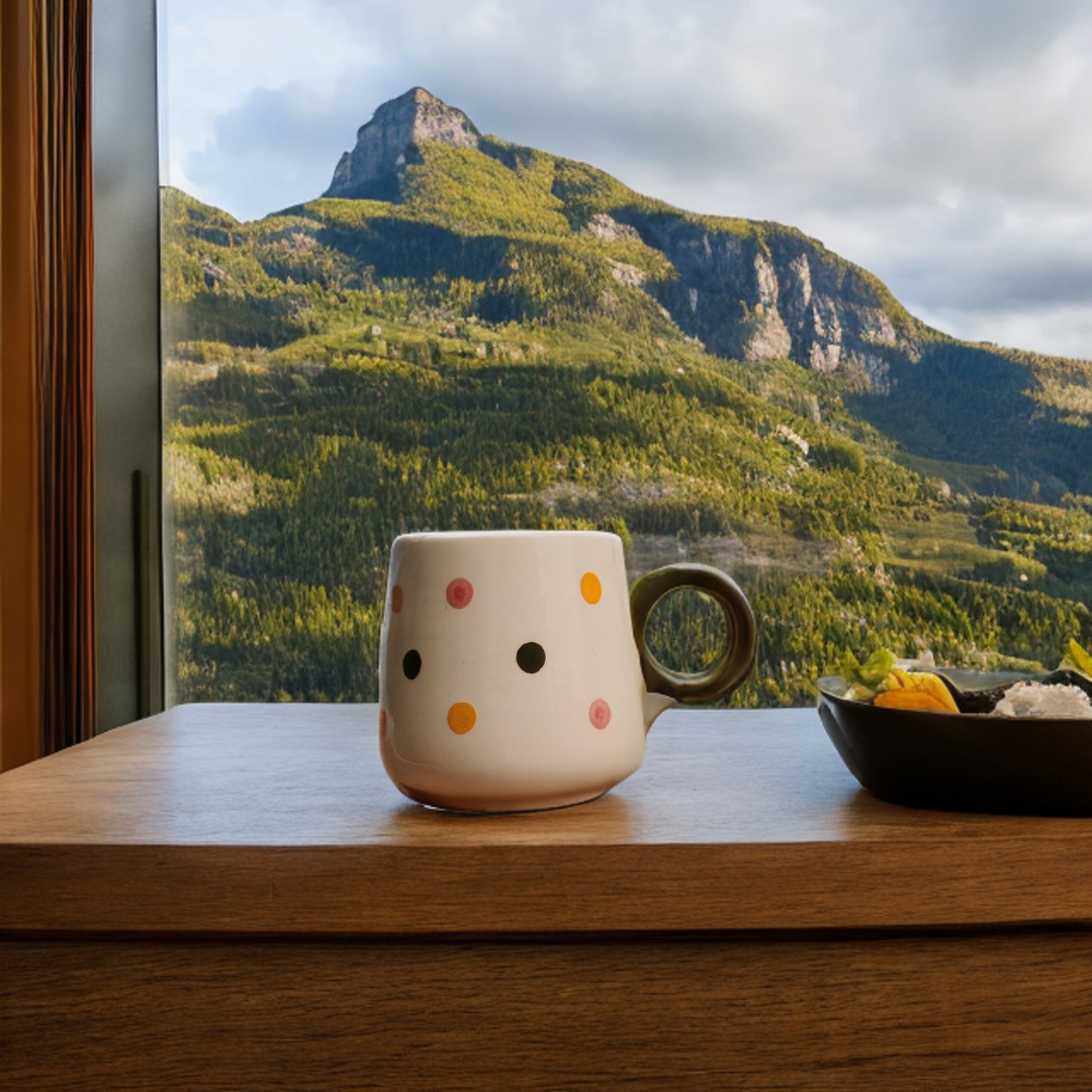 Polka Mug (Round Print) Ceramic Coffee Mug