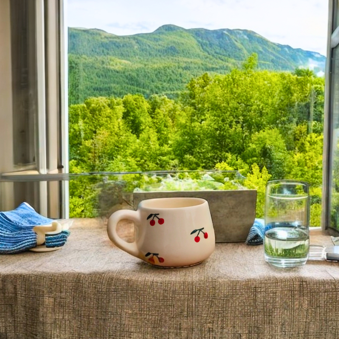 Cherry Design Ceramic Coffee Mug