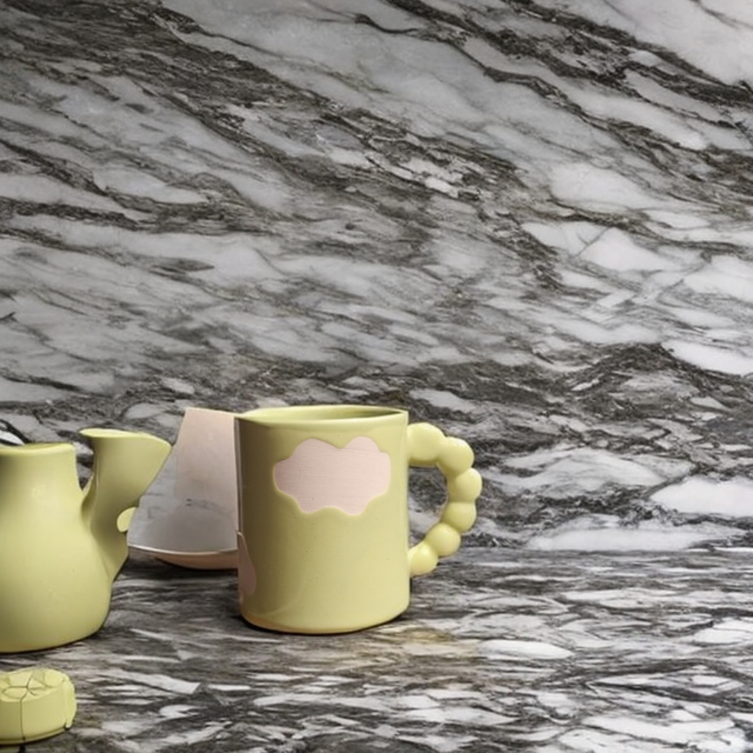 Ceramic Coffee Mug with Cloud Design (Pastel GREEN)