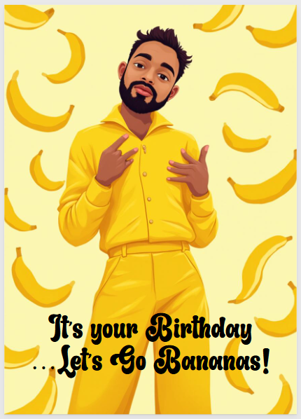 Go Bananas – Custom Face Greeting Card