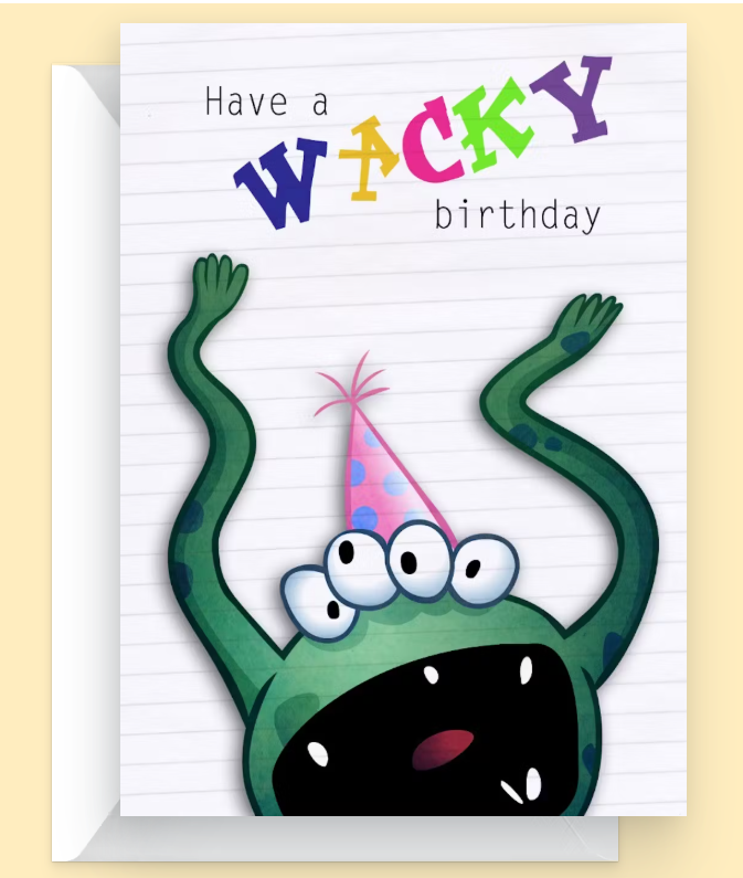 Creature Chaos – Wacky Birthday Card