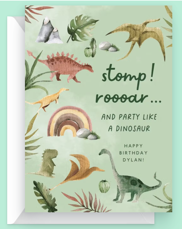 Dino Land Adventure – Birthday Card