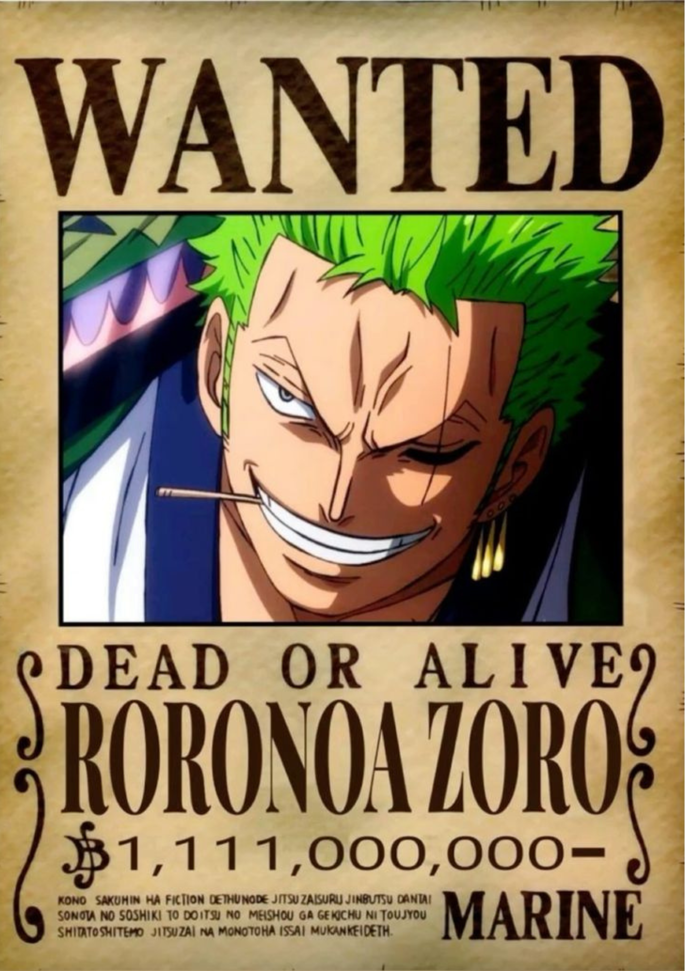 RORONOA ZORO One Piece Poster