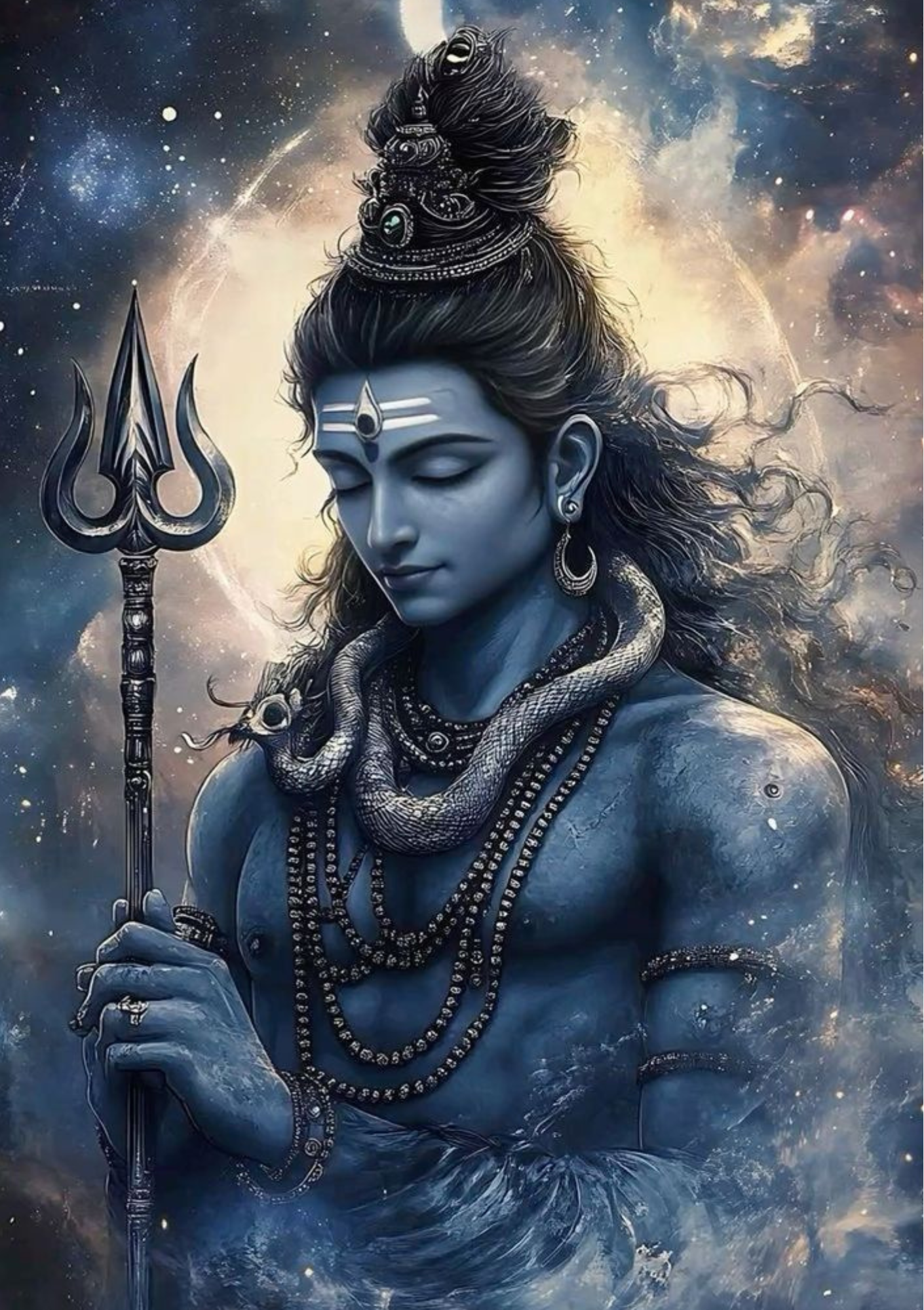 The Shiva Poster | 8K HD Wall Art Print | Premium Glossy Photo Paper | 8.3 x 11.7 inch with Frame | Hindu God Mahadev Poster | Spiritual Home Decor
