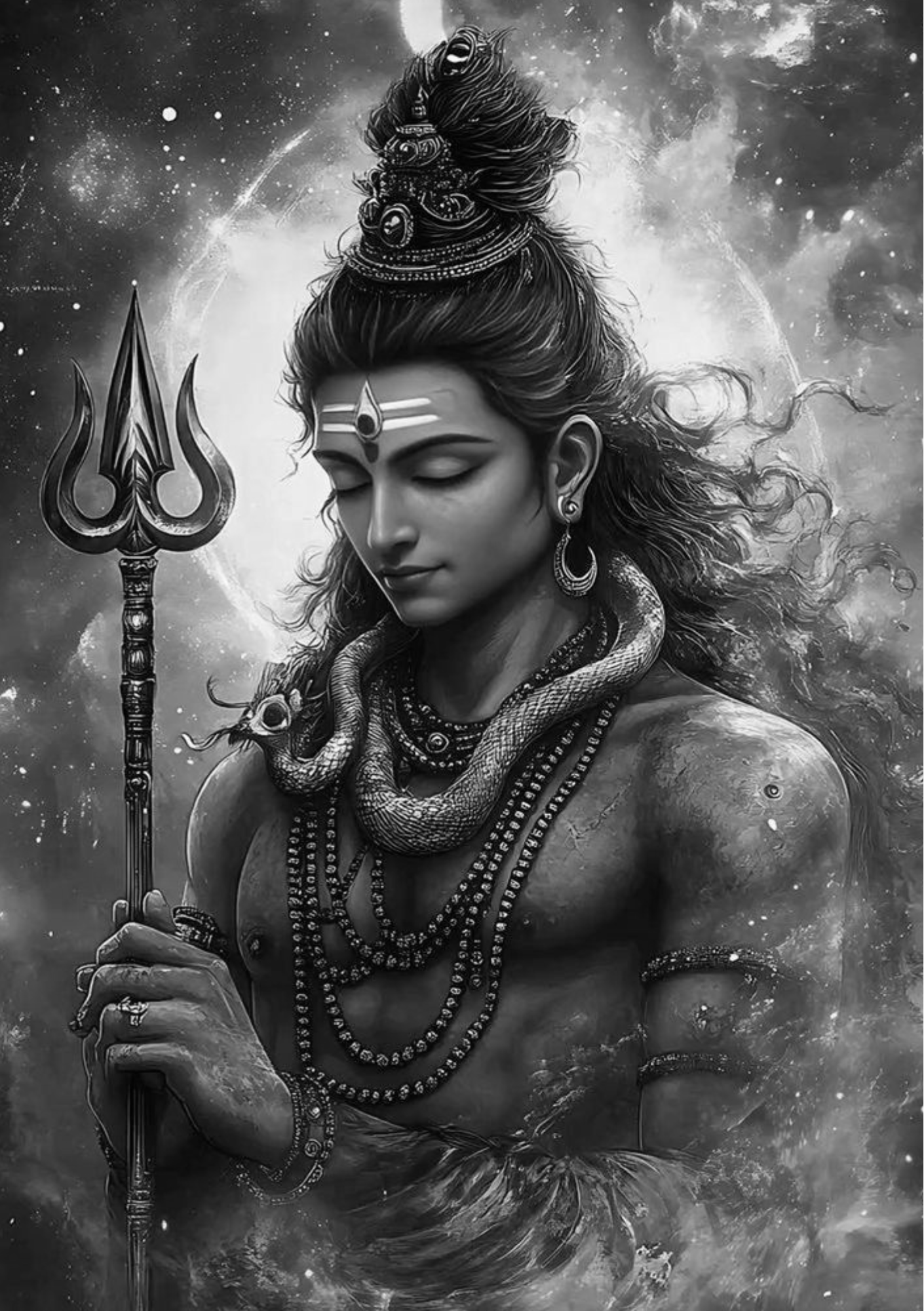 The Shiva Poster | 8K HD Wall Art Print | Premium Glossy Photo Paper | 8.3 x 11.7 inch with Frame | Hindu God Mahadev Poster | Spiritual Home Decor