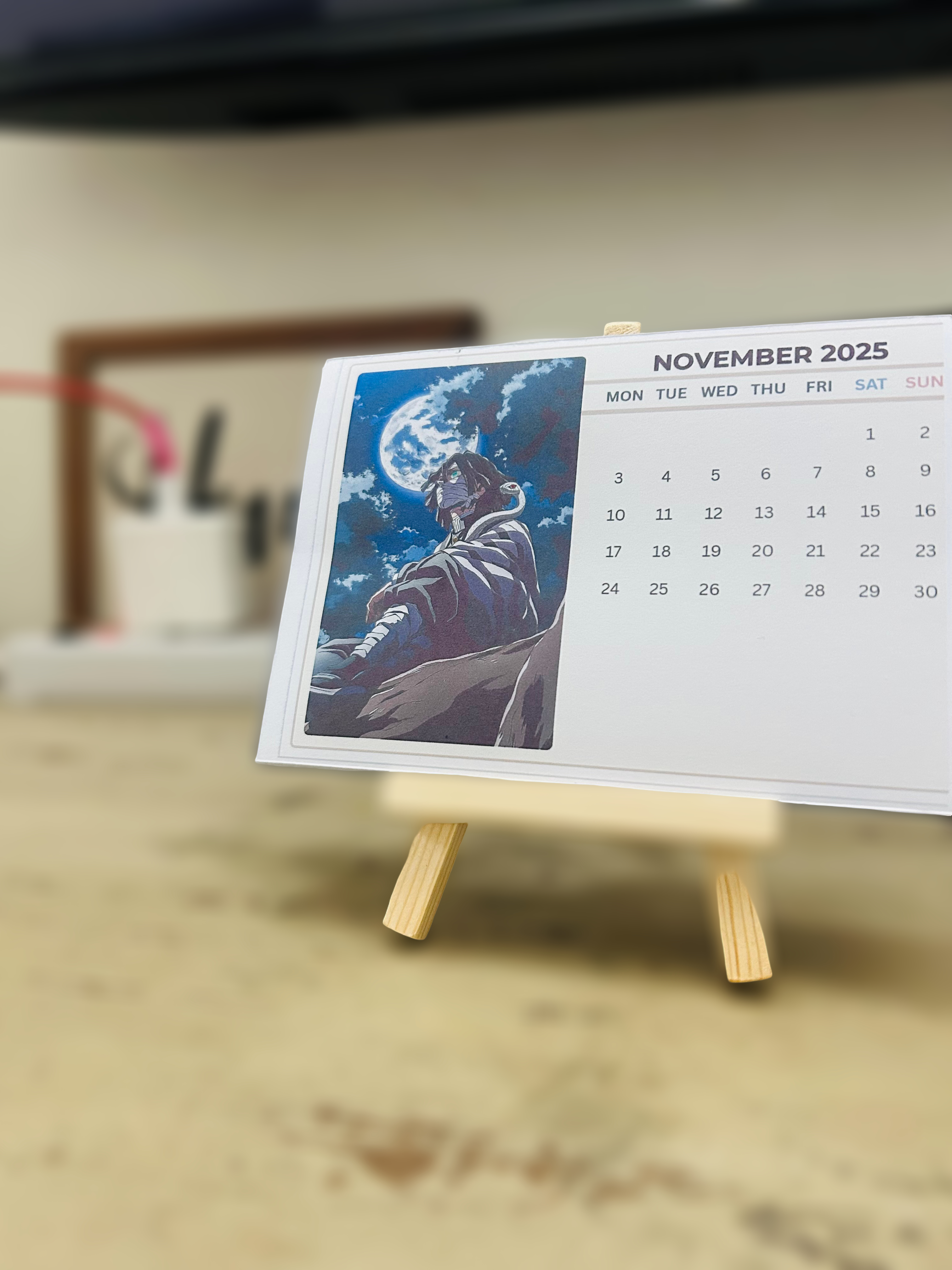 2025 Desk Calendar Card Set with Stand – 12 Monthly 4x6 Inch Aesthetic Anime Art Prints – Perfect Gift for Home Office, Teachers, Friends & Students