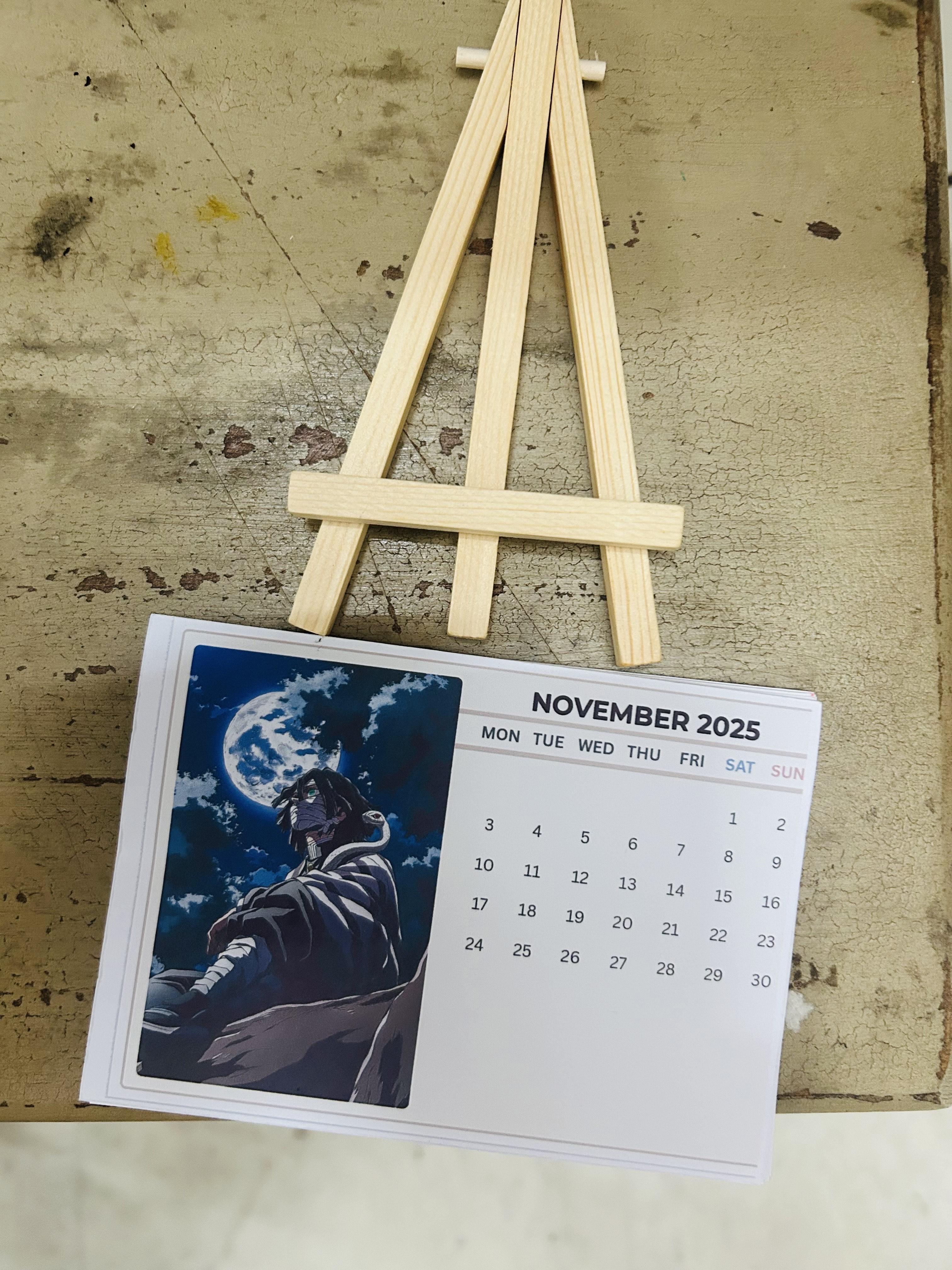 2025 Desk Calendar Card Set with Stand – 12 Monthly 4x6 Inch Aesthetic Anime Art Prints – Perfect Gift for Home Office, Teachers, Friends & Students