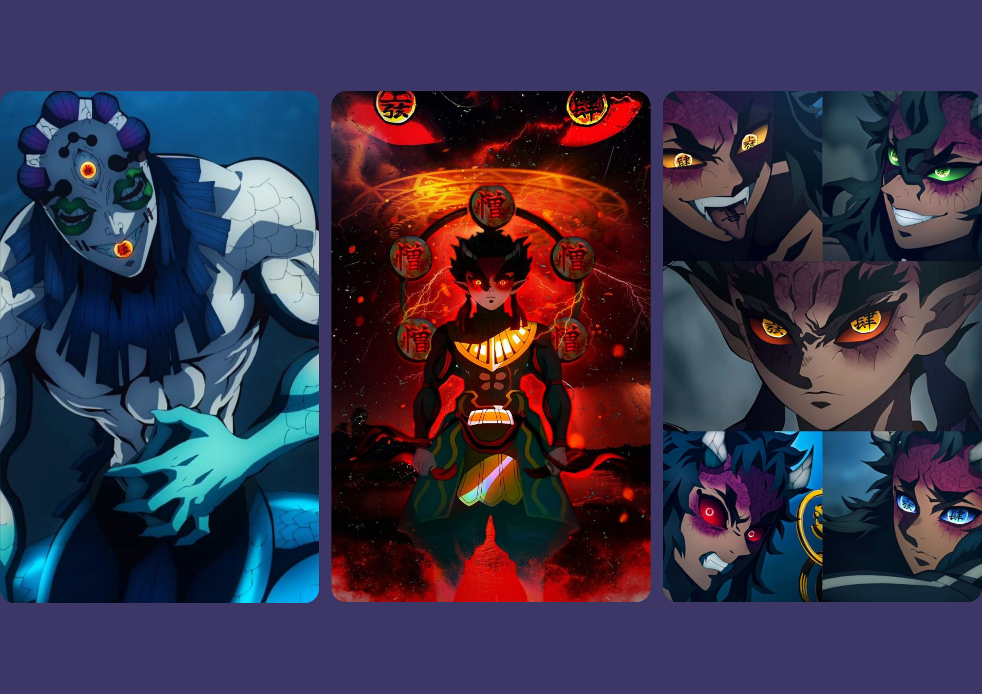 Demon Slayer Anime Demons Poster Set of Pack of 20 (10.49 cm x 14.86 cm) | Glossy Photo Paper | Unframed Wall Art for Room, Bedroom, Office Decor