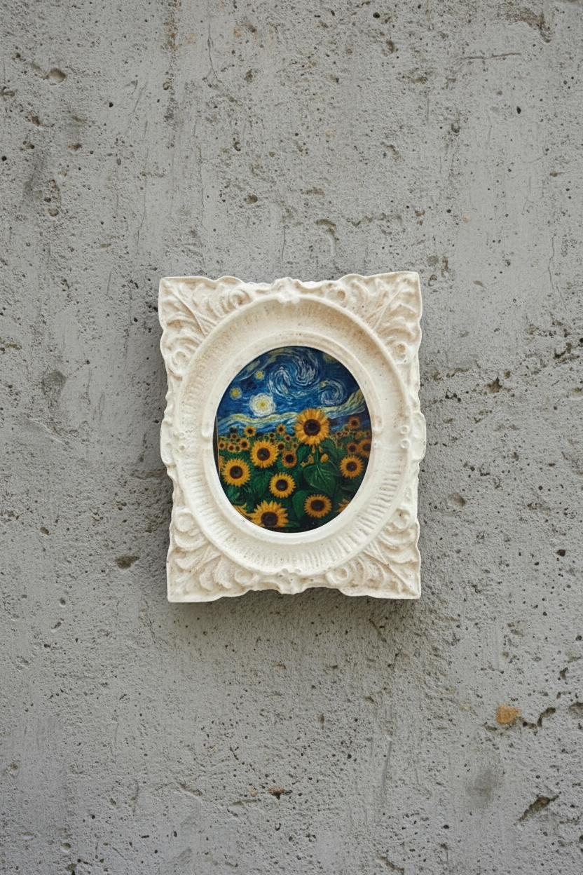 White Ornate Mini Fridge Magnets, Set of 4 (2x3 Inch) | Handcrafted with Vintage-Inspired Elegance 