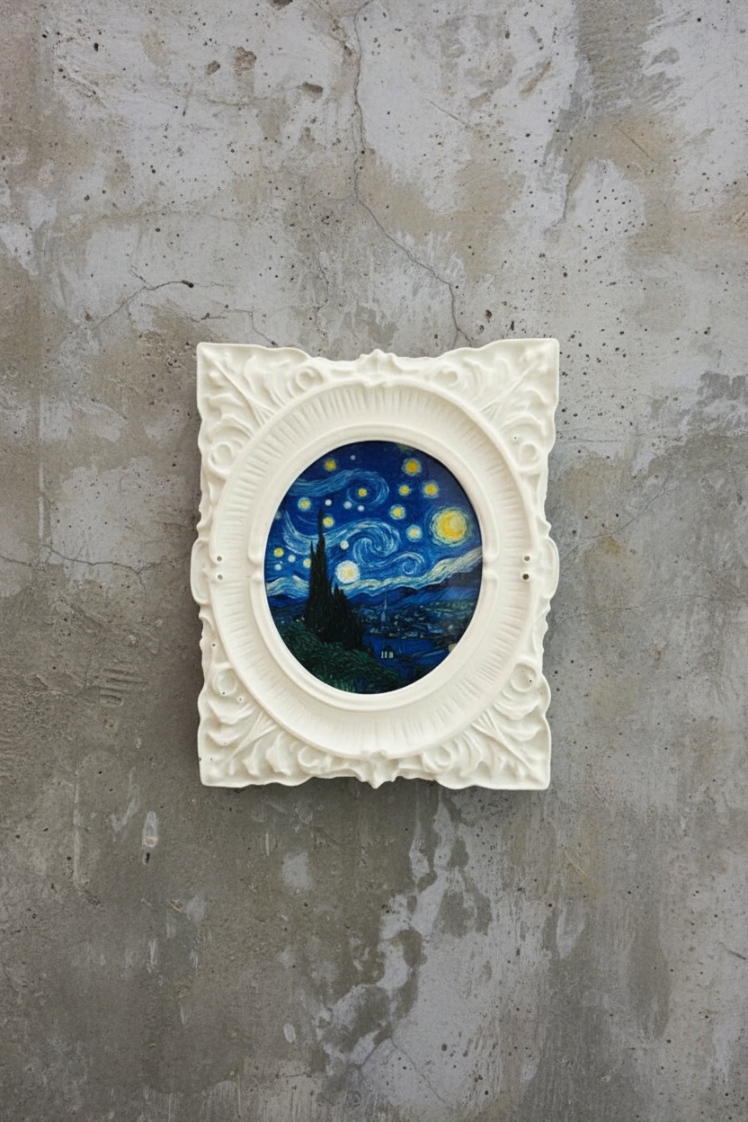 White Ornate Mini Fridge Magnets, Set of 4 (2x3 Inch) | Handcrafted with Vintage-Inspired Elegance 