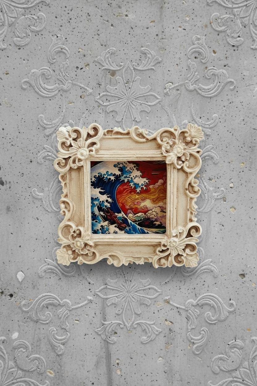 White Ornate Mini Fridge Magnets, Set of 4 (2x3 Inch) | Handcrafted with Vintage-Inspired Elegance 