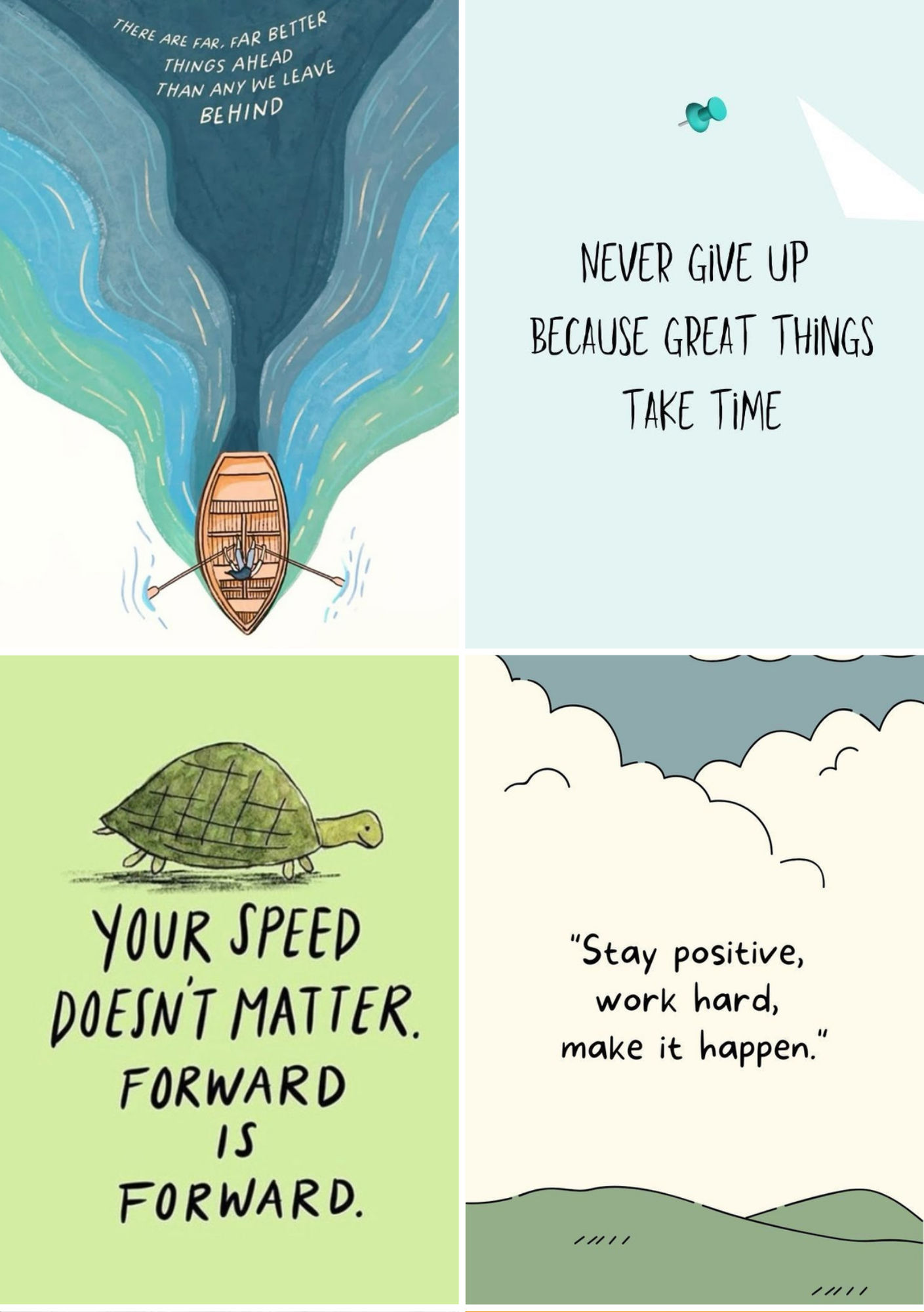 Motivational Wall Posters Set of 16– 4x6 inch Glossy Photo Prints | Unframed Mini Poster Pack for Room, Bedroom, Office, Study & Wall Decor | Inspiring Quote Art Collection