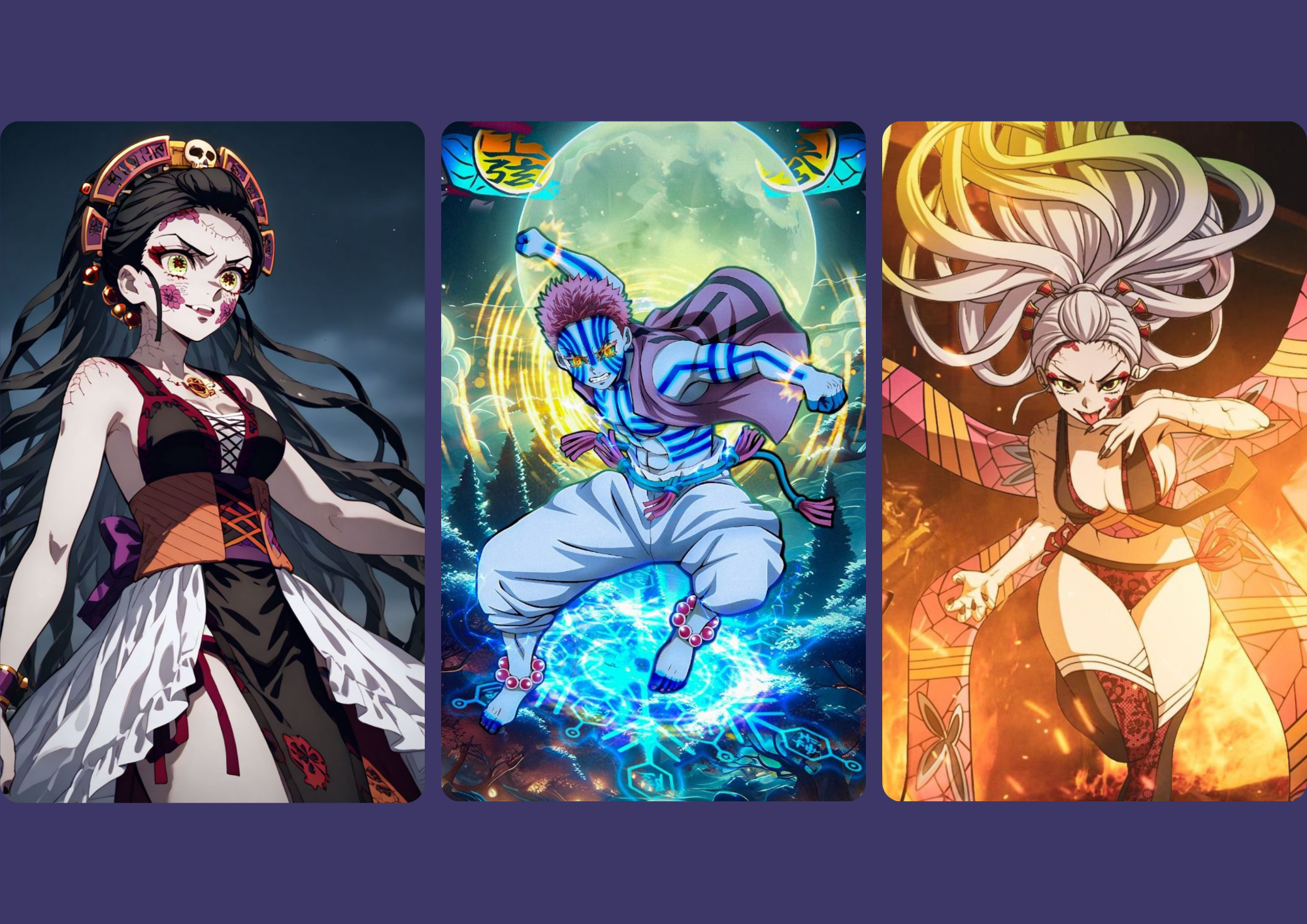 Demon Slayer Anime Demons Poster Set of Pack of 20 (10.49 cm x 14.86 cm) | Glossy Photo Paper | Unframed Wall Art for Room, Bedroom, Office Decor
