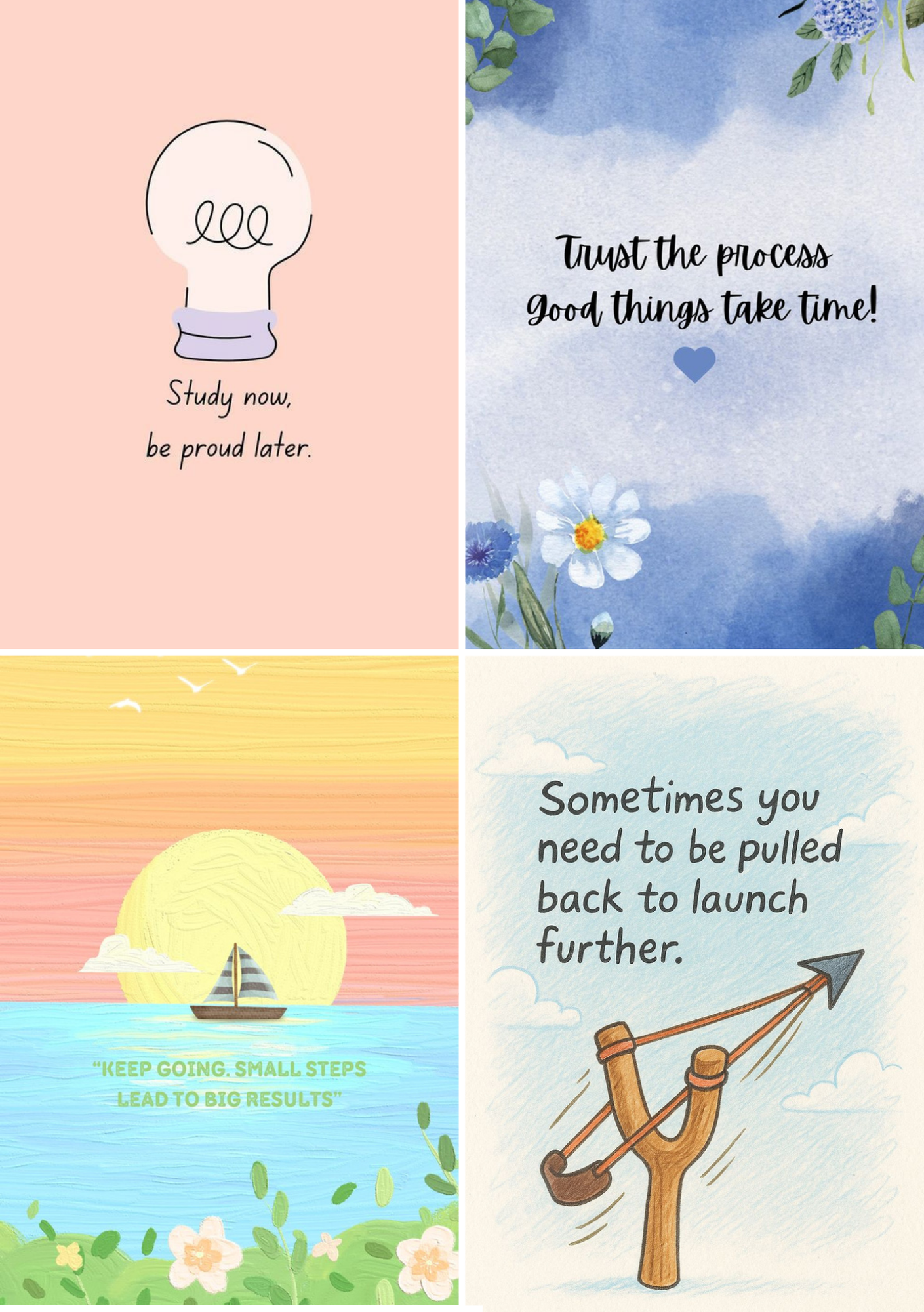 Motivational Wall Posters Set of 16– 4x6 inch Glossy Photo Prints | Unframed Mini Poster Pack for Room, Bedroom, Office, Study & Wall Decor | Inspiring Quote Art Collection