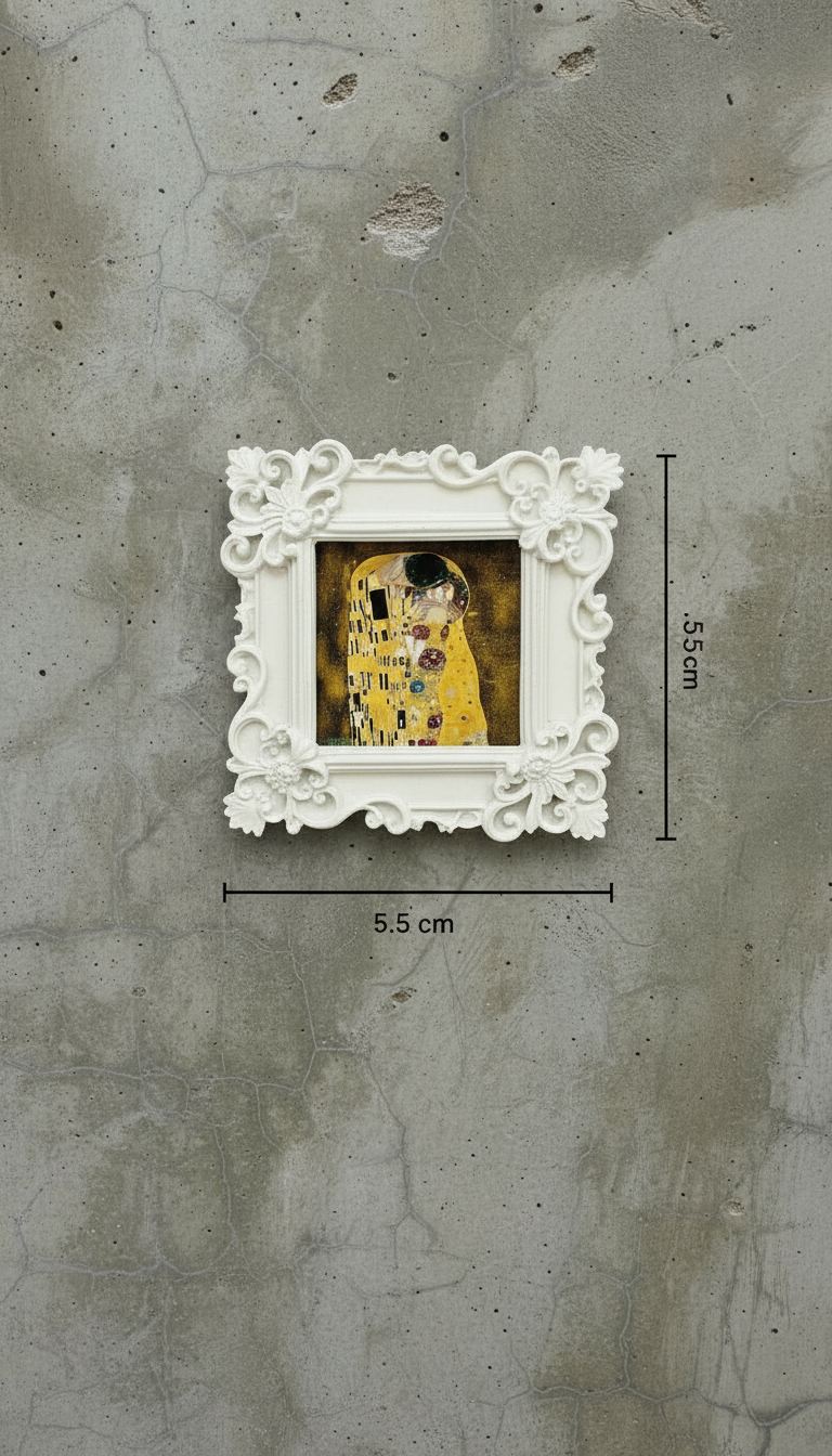 White Ornate Mini Fridge Magnets, Set of 4 (2x3 Inch) | Handcrafted with Vintage-Inspired Elegance 