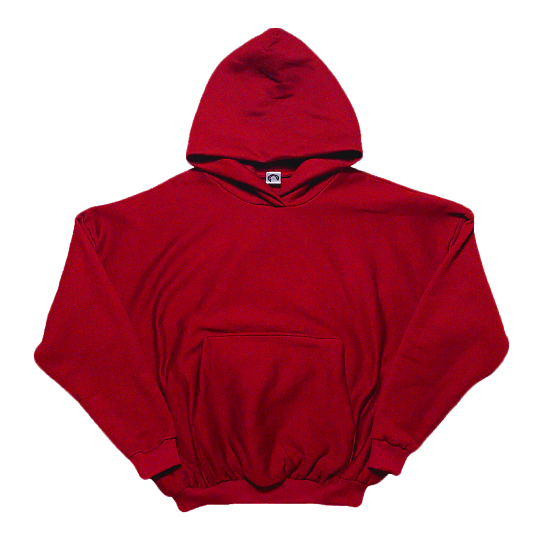 RED BOXY HOODIE