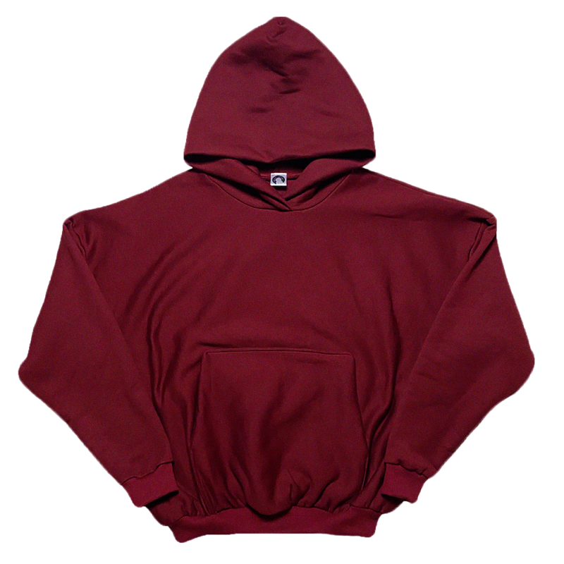 DEEP RED BOXY HOODIE