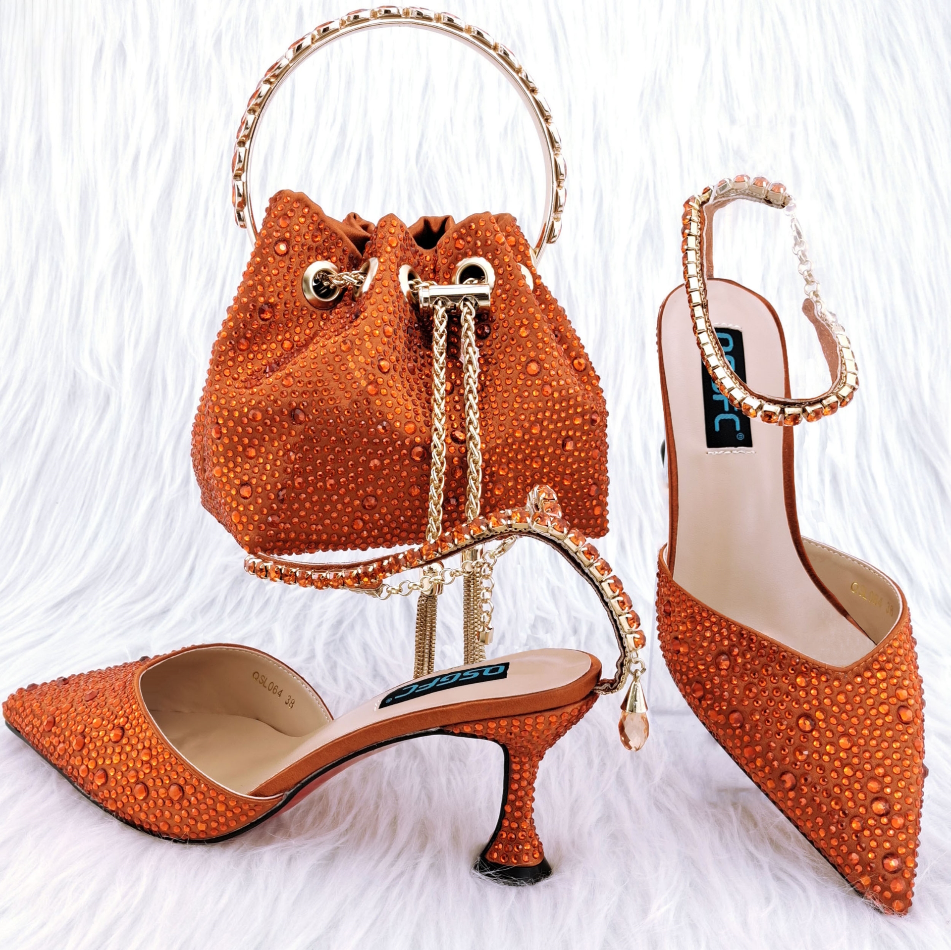 chaussures femme talon confortable, avec Sac à poignée souple, style tendance pour sortie, fête, mariage