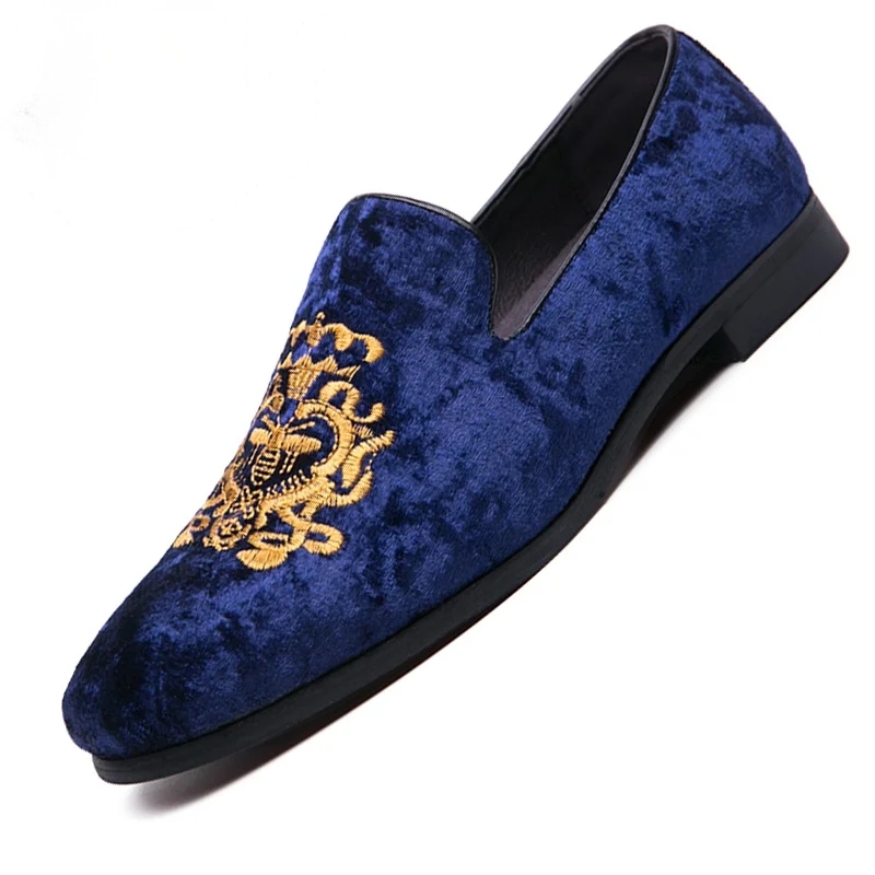 Mocassins homme daim, chaussures décontractées homme, broderie à pois