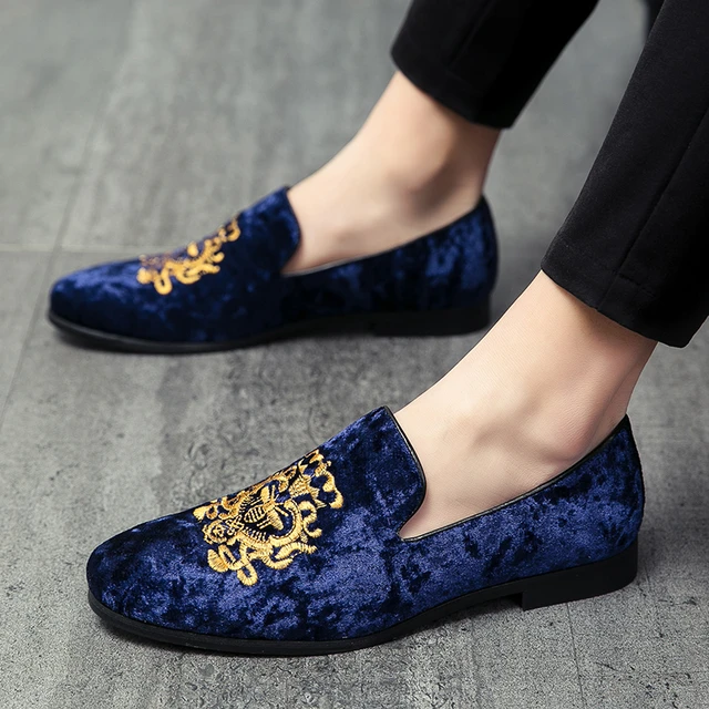 Mocassins homme daim, chaussures décontractées homme, broderie à pois