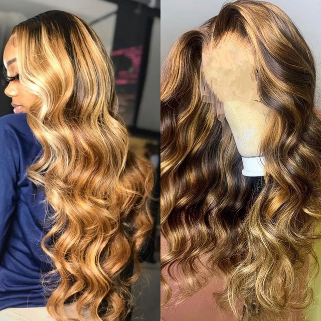 Perruque cheveux Naturelle, à boucles rebondies, Cheveux Humains péruviens, Blond Miel, fermeture dentelle 4x4, dentelle HD 13X4 et 13X6