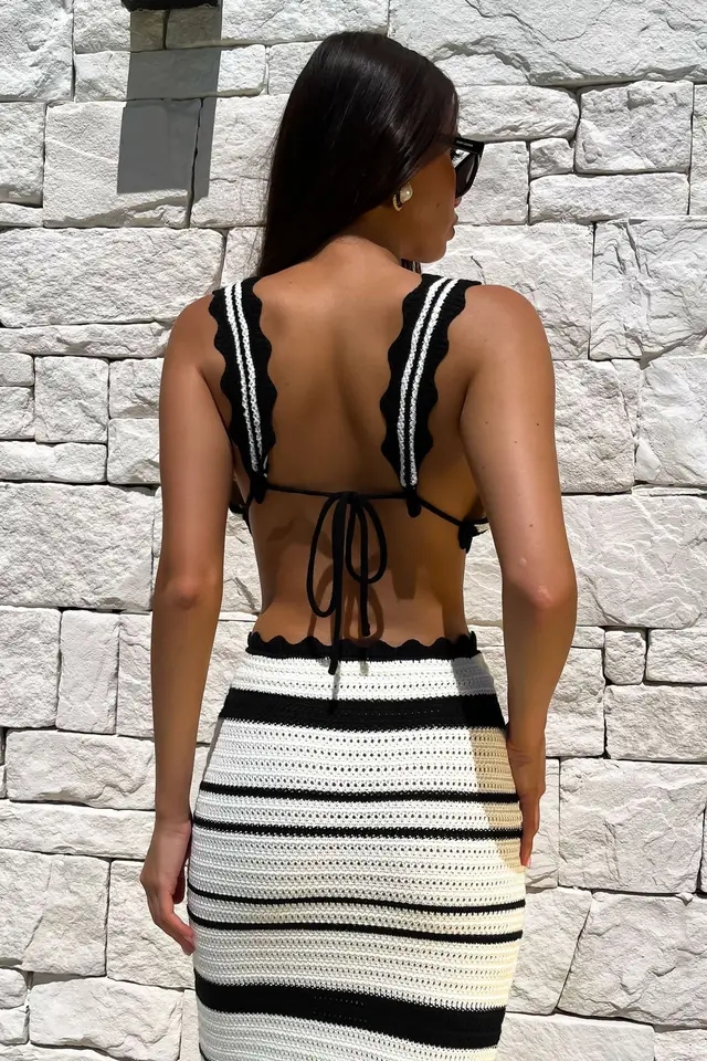 Ensemble deux pièces jupe de plage, sexy, slim, dos nu, vêtements de plage pour femme