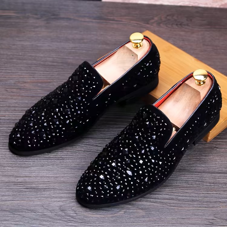 Mocassins en cuir suédé confortable pour hommes, motifs biscuits, chaussures décontractées