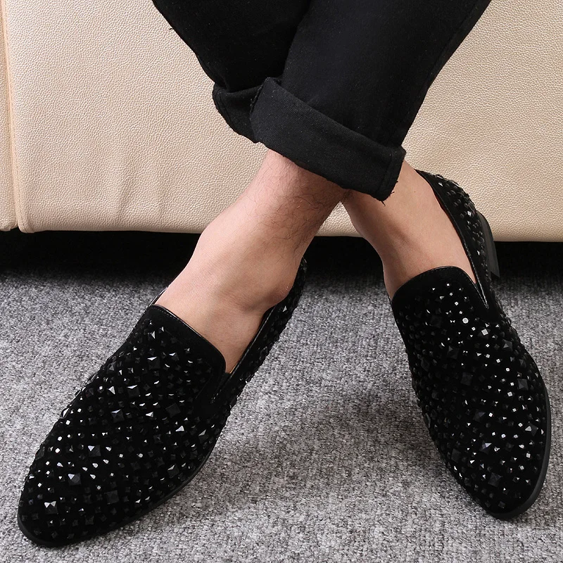 Mocassins en cuir suédé confortable pour hommes, motifs biscuits, chaussures décontractées