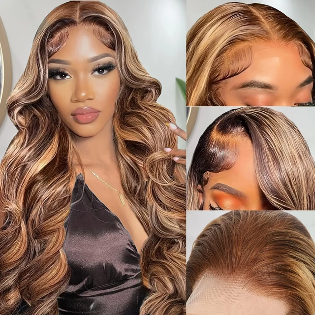 Perruque Brésilienne Naturelle Body Wave 13x6 HD, 180°, Cheveux Humains, 8 à 28 Pouces, Reflets 100% 