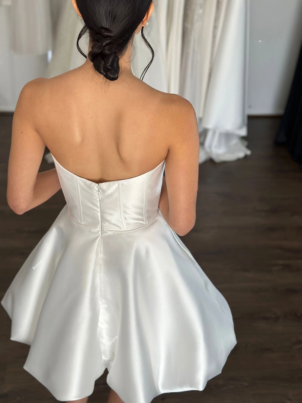 Robe de Cocktail en satin courte pour femme / Livraison Gratuite