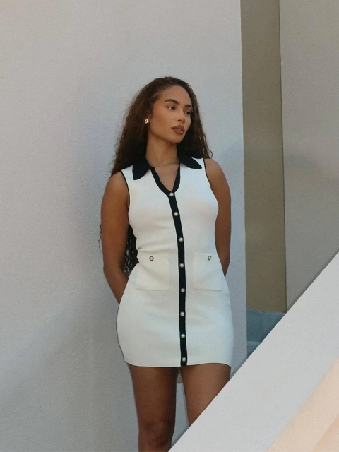 Robe cardigan élégante avec poches et col V pour femme