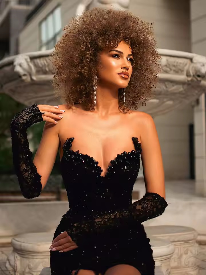 Robes de soirée à Sequins paillettes scintillantes célébrité pour femmes