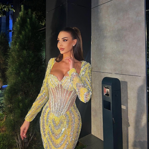 Robe sirène de luxe en cristal scintillant, Robe de soirée élégante et personnalisée