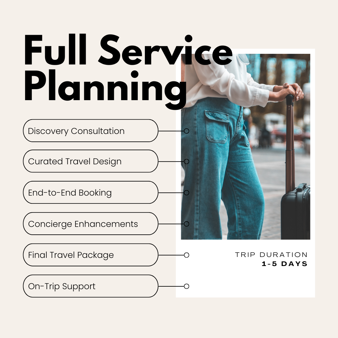 Full Service Travel Planning (1-5 Days)