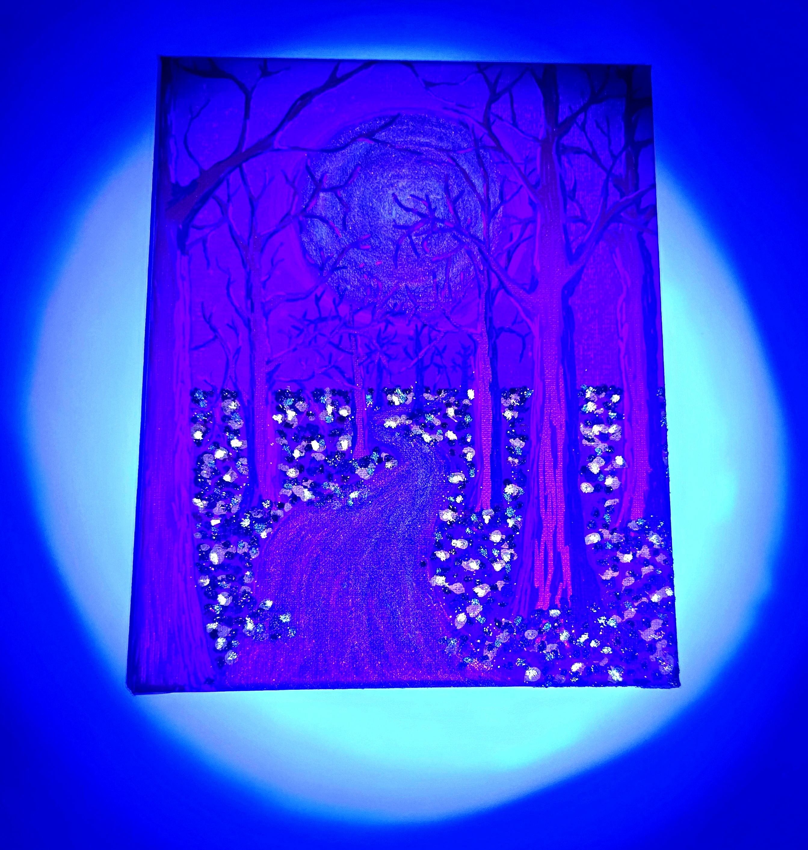 🌿✨ "Glimmerleaf Wander" -Glow Painting🍁🌌